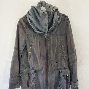 All Saints Grey Zip Up Jacket
